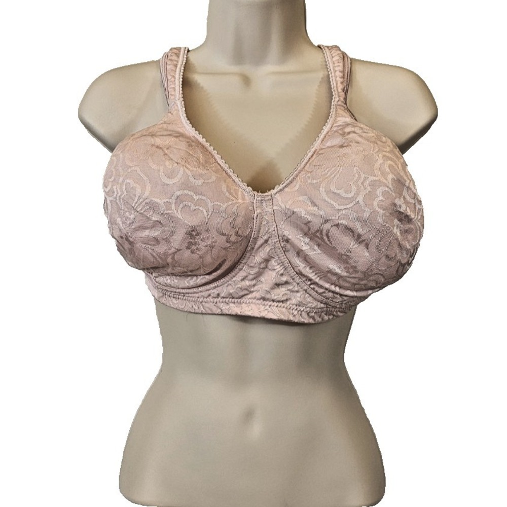 Playtex 18 Hour Bra Wirefree 44C Pink 4745 Floral Full Coverage Comfort Support